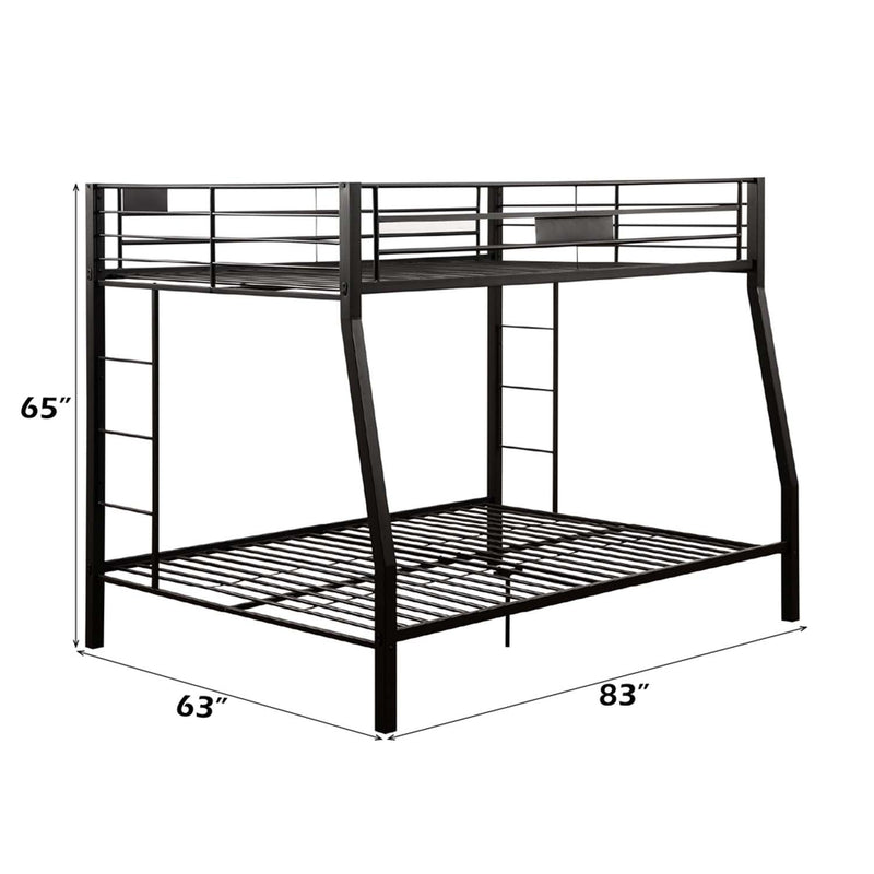 Limbra Full XL/Queen Bunk Bed, Sandy Black Finish Acme