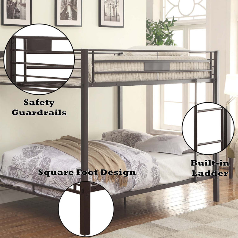 Limbra Double Queen Bunk Bed, Sandy Black Finish Acme
