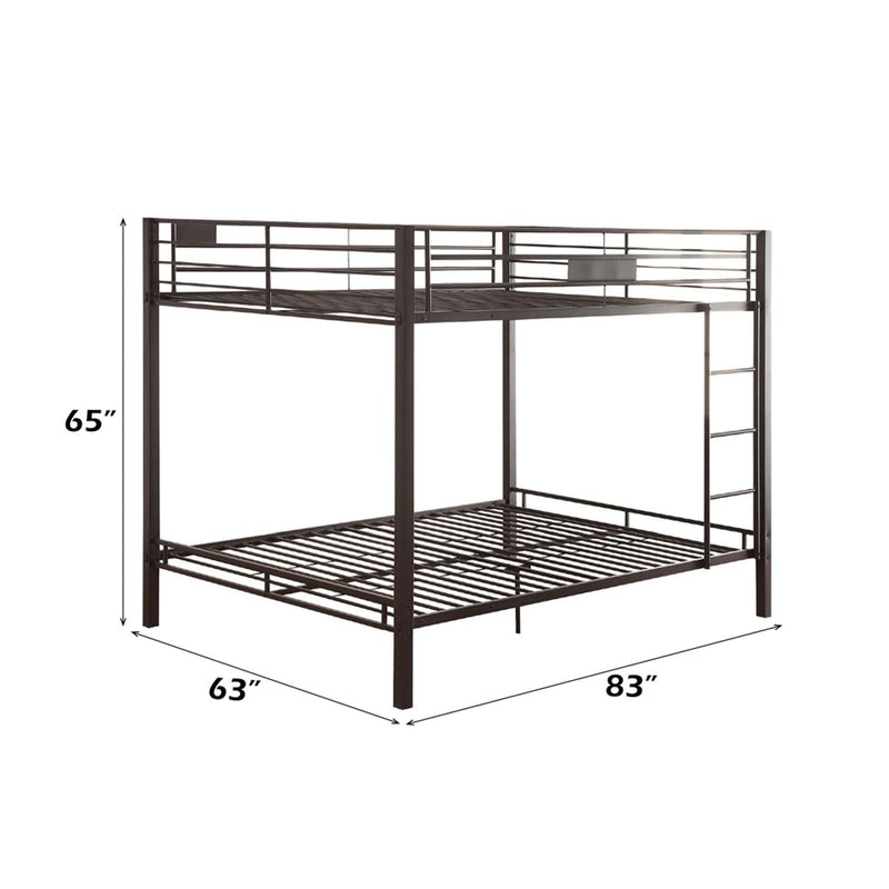 Limbra Double Queen Bunk Bed, Sandy Black Finish Acme