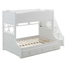 Meyer Twin/Full Bunk Bed w/Storage, White Finish Acme