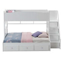Meyer Twin/Full Bunk Bed w/Storage, White Finish Acme