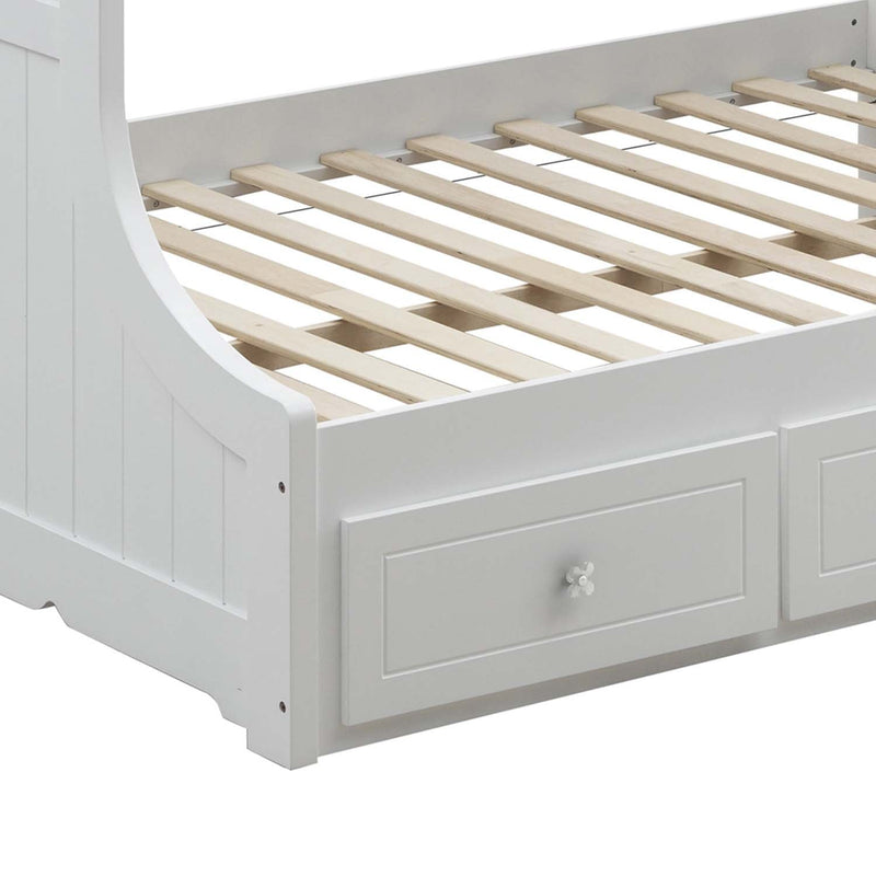 Meyer Twin/Full Bunk Bed w/Storage, White Finish Acme