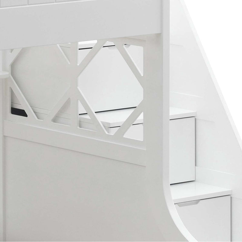 Meyer Twin/Full Bunk Bed w/Storage, White Finish Acme