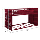 Cargo Twin/Twin Bunk Bed, Red Finish Acme