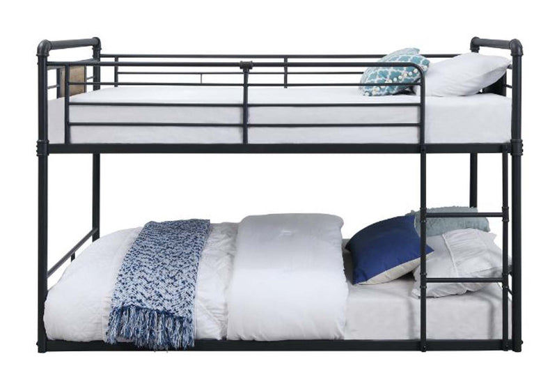 Cordelia Twin/Twin Bunk Bed, Antique Oak, Sandy Black & Dark Bronze Acme