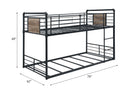 Cordelia Twin/Twin Bunk Bed, Antique Oak, Sandy Black & Dark Bronze Acme