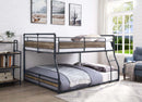 Cordelia Full/Queen Bunk Bed, Antique Oak, Sandy Black & Dark Bronze Acme