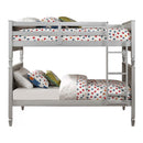 Varian Twin/Twin Bunk Bed, Blue Velvet & Silver Finish Acme