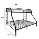 Tritan Twin XL/Queen Bunk Bed, Black Finish Acme