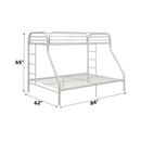 Tritan Twin XL/Queen Bunk Bed, White Finish Acme