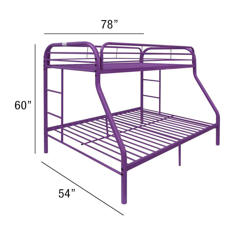 Tritan Twin/Full Bunk Bed, Purple Finish Acme