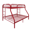 Tritan Twin/Full Bunk Bed, Red Finish Acme