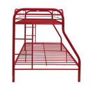 Tritan Twin/Full Bunk Bed, Red Finish Acme