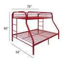Tritan Twin/Full Bunk Bed, Red Finish Acme