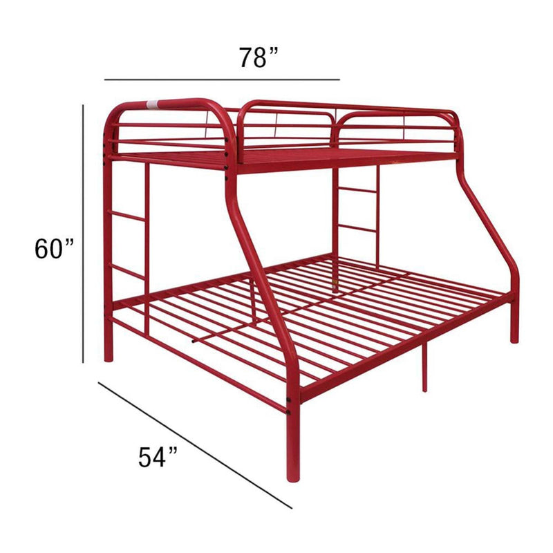 Tritan Twin/Full Bunk Bed, Red Finish Acme