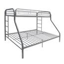Tritan Twin/Full Bunk Bed, Silver Finish Acme