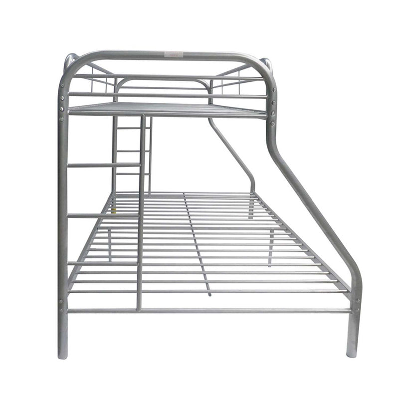 Tritan Twin/Full Bunk Bed, Silver Finish Acme