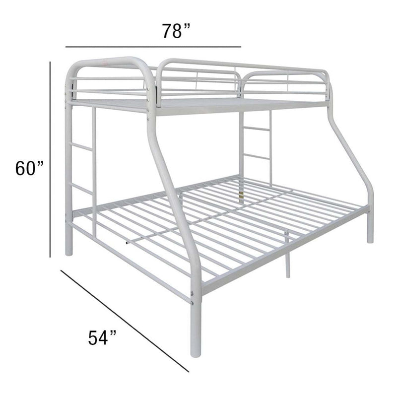 Tritan Twin/Full Bunk Bed, White Finish Acme