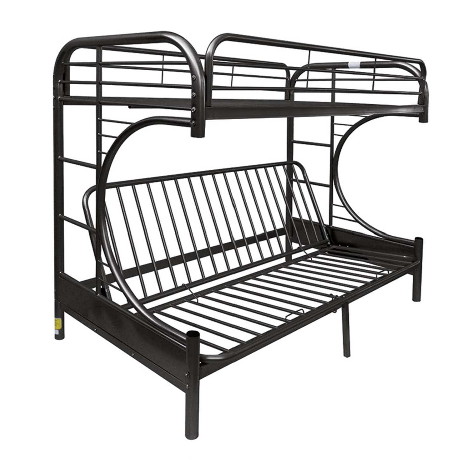 Eclipse Twin/Full Futon Bunk Bed, Black Finish