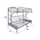 Eclipse Twin/Full Futon Bunk Bed, Silver Finish Acme