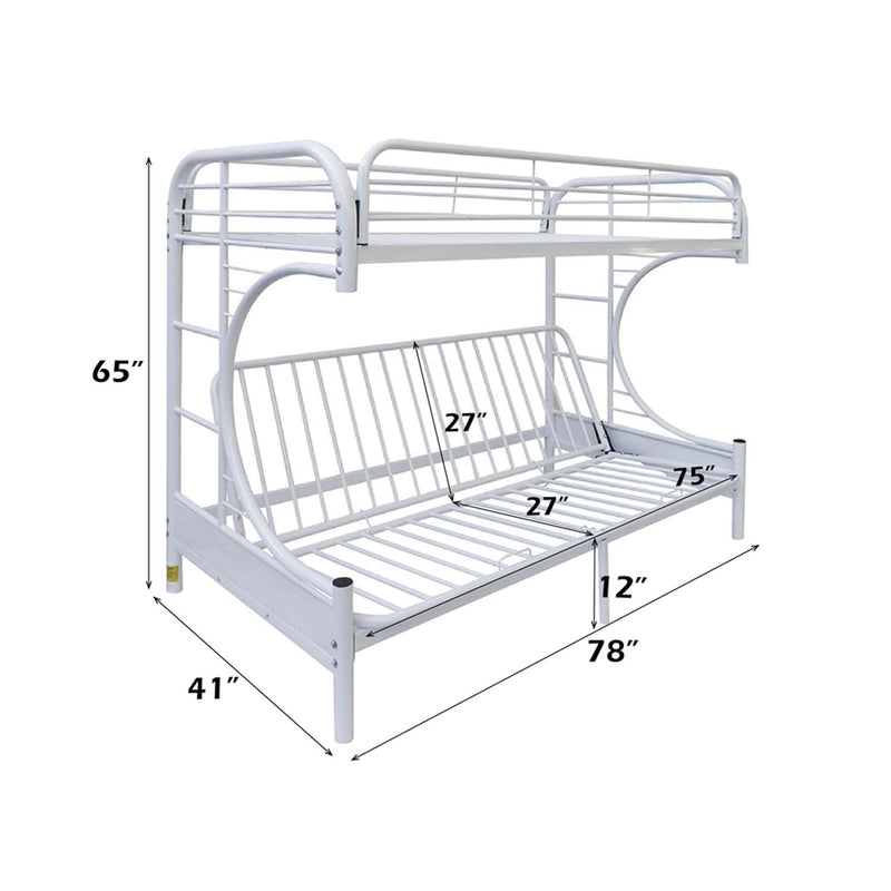 Eclipse Twin/Full Futon Bunk Bed, White Finish Acme