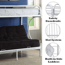 Eclipse Twin/Full Futon Bunk Bed, White Finish Acme