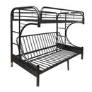 Eclipse Twin XL/Queen Futon Bunk Bed, Black Finish Acme