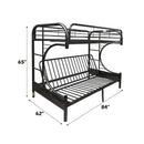 Eclipse Twin XL/Queen Futon Bunk Bed, Black Finish Acme