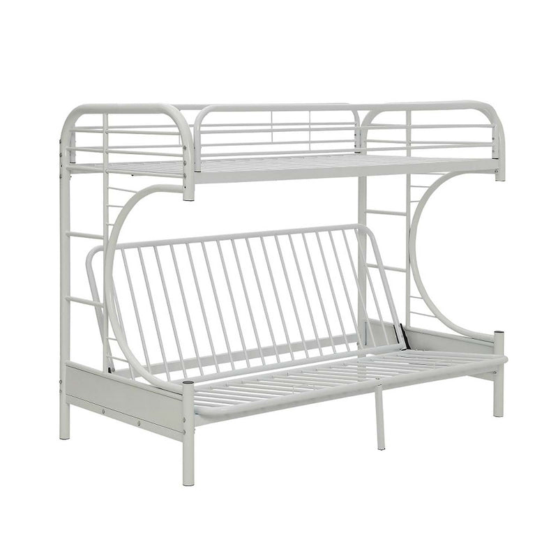 Eclipse Twin XL/Queen Futon Bunk Bed, White Finish Acme
