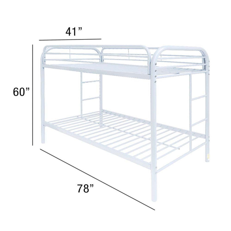 Thomas Twin/Twin Bunk Bed, White Finish Acme