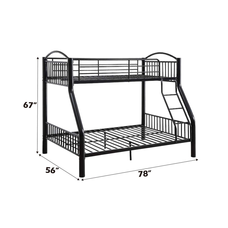 Cayelynn Twin/Full Bunk Bed, Black Finish Acme