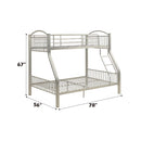 Cayelynn Twin/Full Bunk Bed, Silver Finish Acme