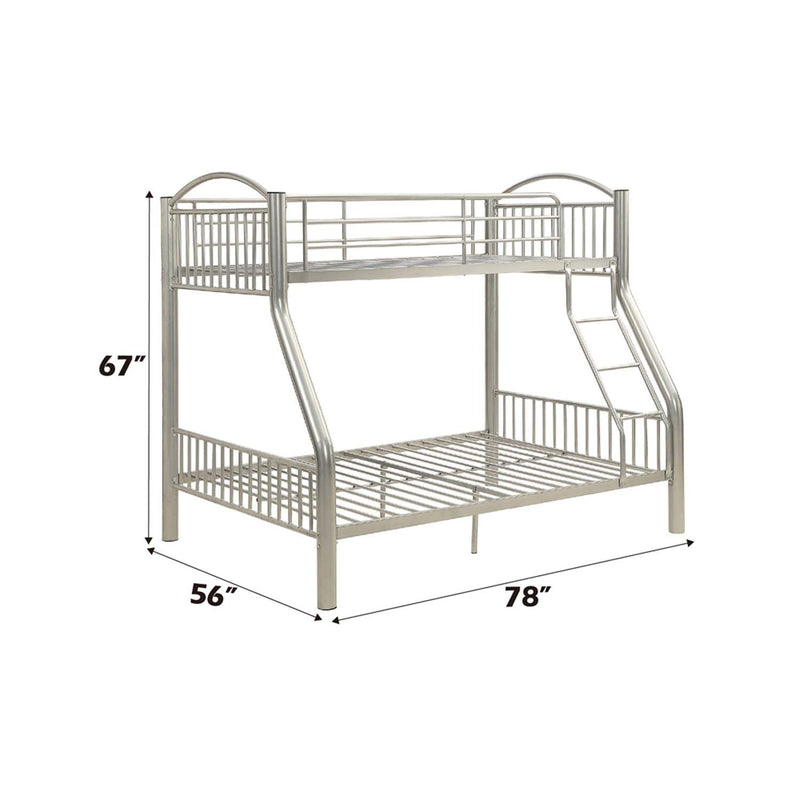 Cayelynn Twin/Full Bunk Bed, Silver Finish Acme