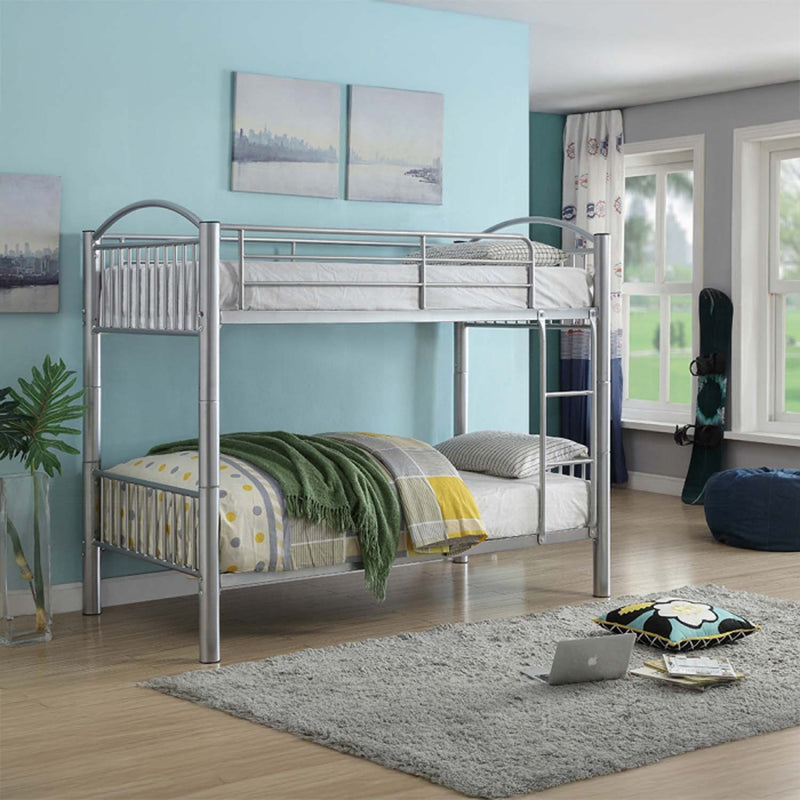 Cayelynn Twin/Twin Bunk Bed, Silver Finish Acme