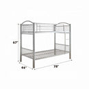 Cayelynn Twin/Twin Bunk Bed, Silver Finish Acme