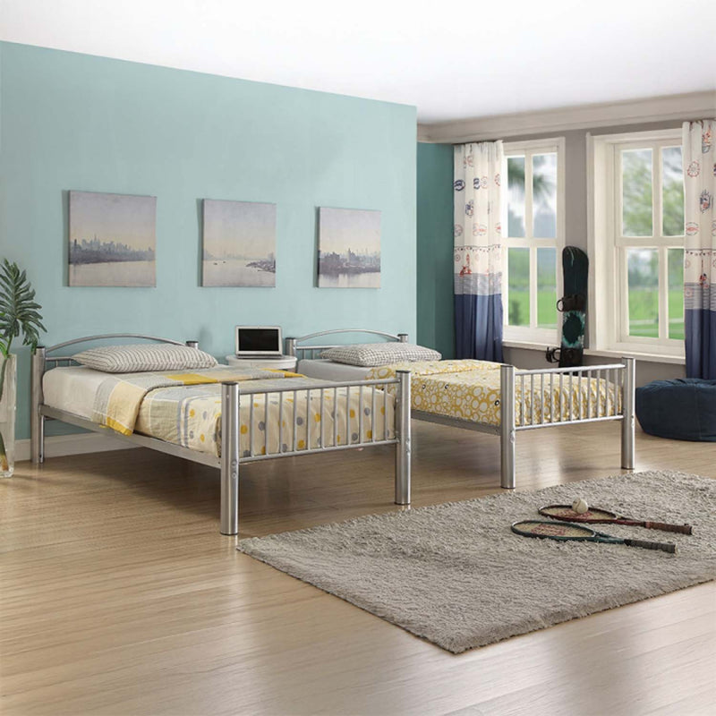Cayelynn Twin/Twin Bunk Bed, Silver Finish Acme