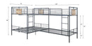 Cordelia Double Twin & Double Full Bunk Bed, Sandy Black, Dark Bronze Acme