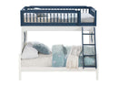 Farah Twin/Full Bunk Bed, Navy Blue & White Finish Acme