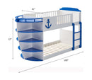 Neptune Twin/Twin Bunk Bed, Sky Blue & White Finish Acme