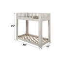 Cedro Twin/Twin Bunk Bed, Weathered White Finish Acme