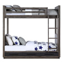 Estevon Twin/Twin Bunk Bed w/Storage, Gray Oak Finish Acme