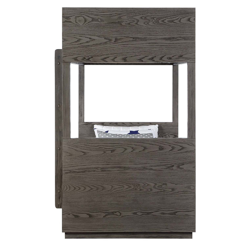 Estevon Twin/Twin Bunk Bed w/Storage, Gray Oak Finish Acme