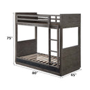 Estevon Twin/Twin Bunk Bed w/Storage, Gray Oak Finish Acme