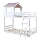 Solenne Twin/Twin Bunk Bed, White & Pink Finish Acme