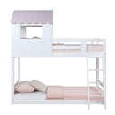 Solenne Twin/Twin Bunk Bed, White & Pink Finish Acme