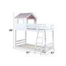 Solenne Twin/Twin Bunk Bed, White & Pink Finish Acme