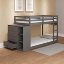Gaston Twin/Twin Bunk Bed w/4 Drawers & 3 Compartments, Gray Finish Acme