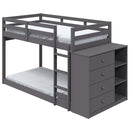 Gaston Twin/Twin Bunk Bed w/4 Drawers & 3 Compartments, Gray Finish Acme
