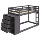 Gaston Twin/Twin Bunk Bed w/4 Drawers & 3 Compartments, Gray Finish Acme