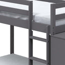 Gaston Twin/Twin Bunk Bed w/4 Drawers & 3 Compartments, Gray Finish Acme